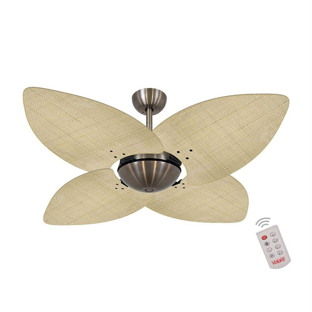Ventilador De Teto Bronze 4 Pás Palmae Natural 127V