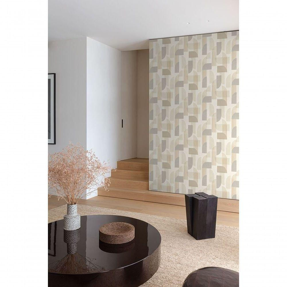 Papel De Parede Maison Geométrico Bege Mn3304