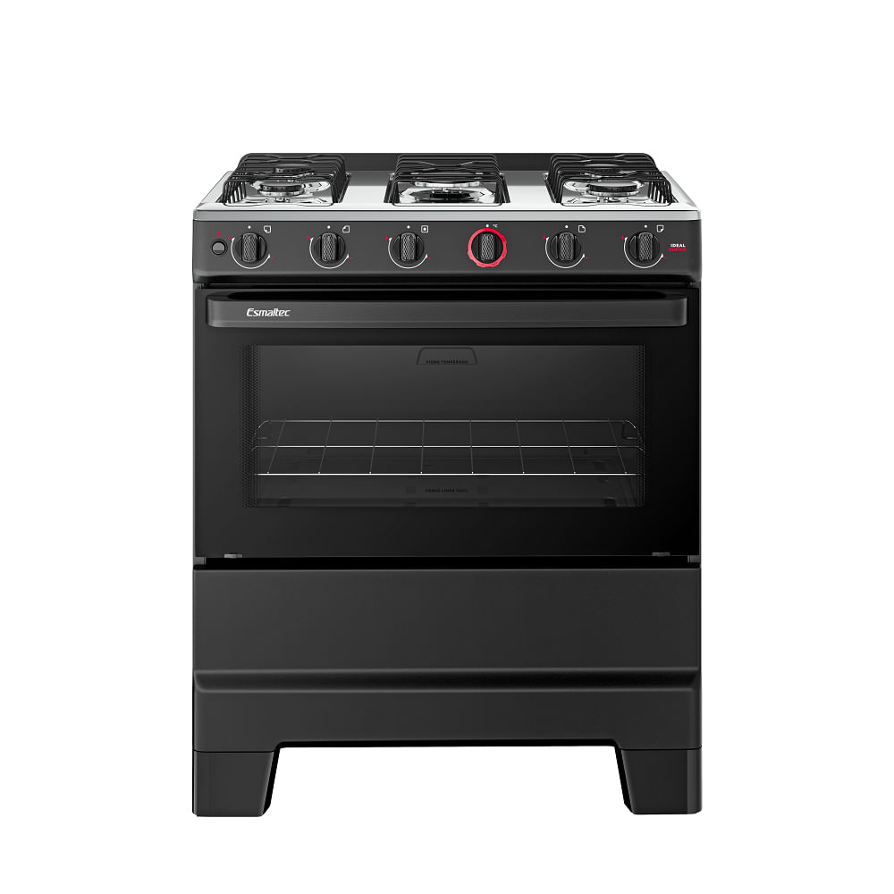 Fogão de Piso Esmaltec 5 Bocas com Acendimento Automático Preto Ideal Super – Bivolt