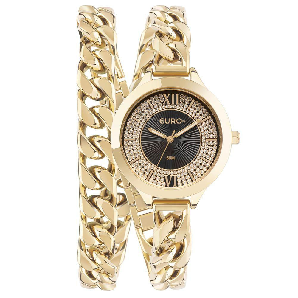 Relógio Euro Feminino Chains Dourado - Eu2035yua-4p