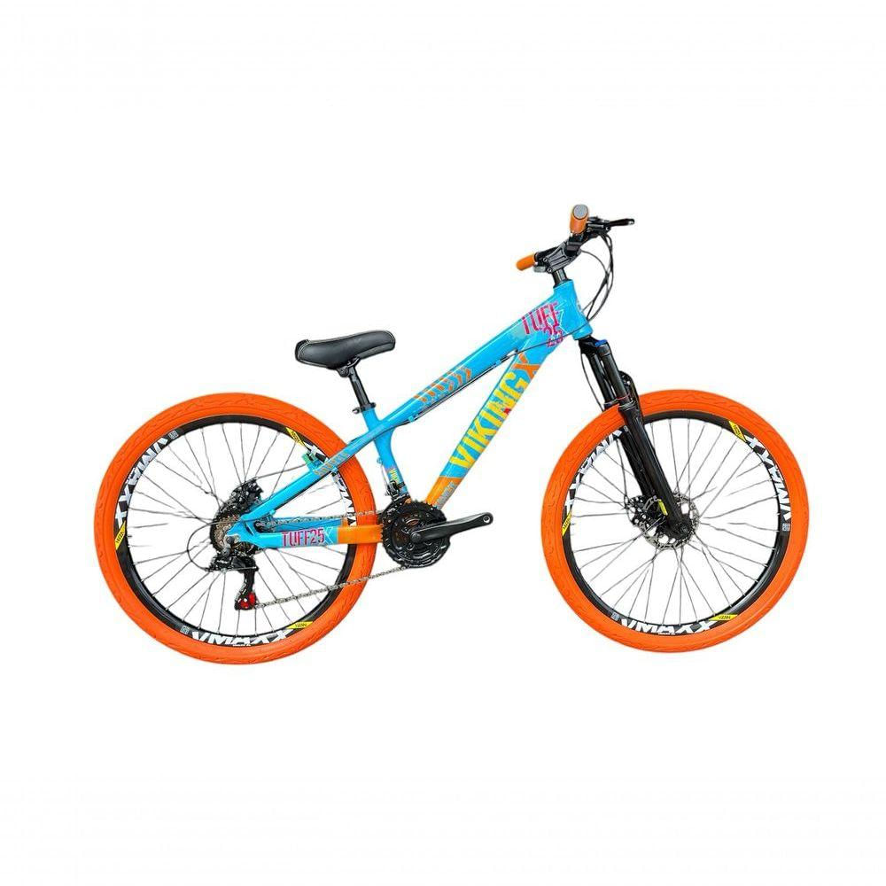 Bicicleta Viking Aro 26 Câmbio Importado 21v Vmaxx Pneu Laranja Azul/laranja