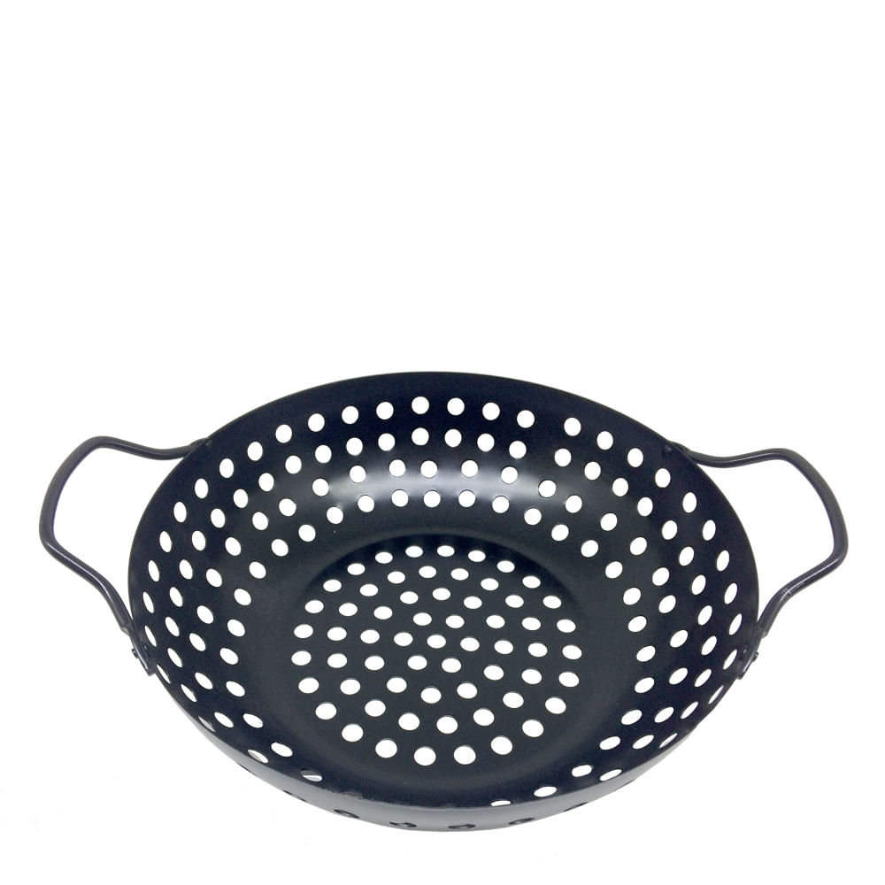 Panela WOK para Grelhar em Churrasqueira com Antiaderente Prana