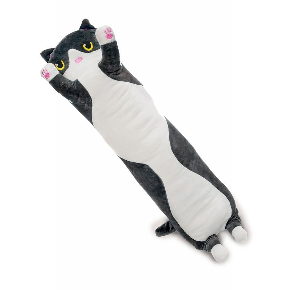 Travesseiro Corpo Pelucia Abraçar Hug Me Up Confortável 70cm Gatão Preto