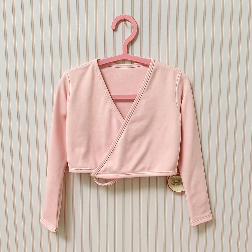 Bolero Infantil Ballet Transpassado Rosa Casaco Bailarina Poliamida Tam 12 Colombina