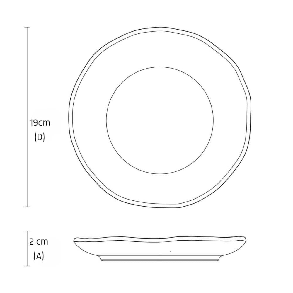 Jogo 4 Pratos para Sobremesa Orgânico Preto Cerâmica 19cm Porto Brasil Brownie Mousse