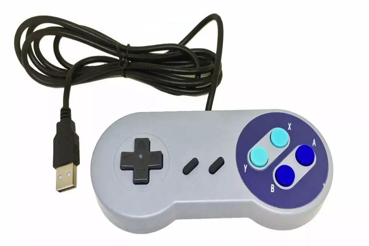 Controle Usb Super Nintendo Snes Para Pc Mac Raspberry Pi