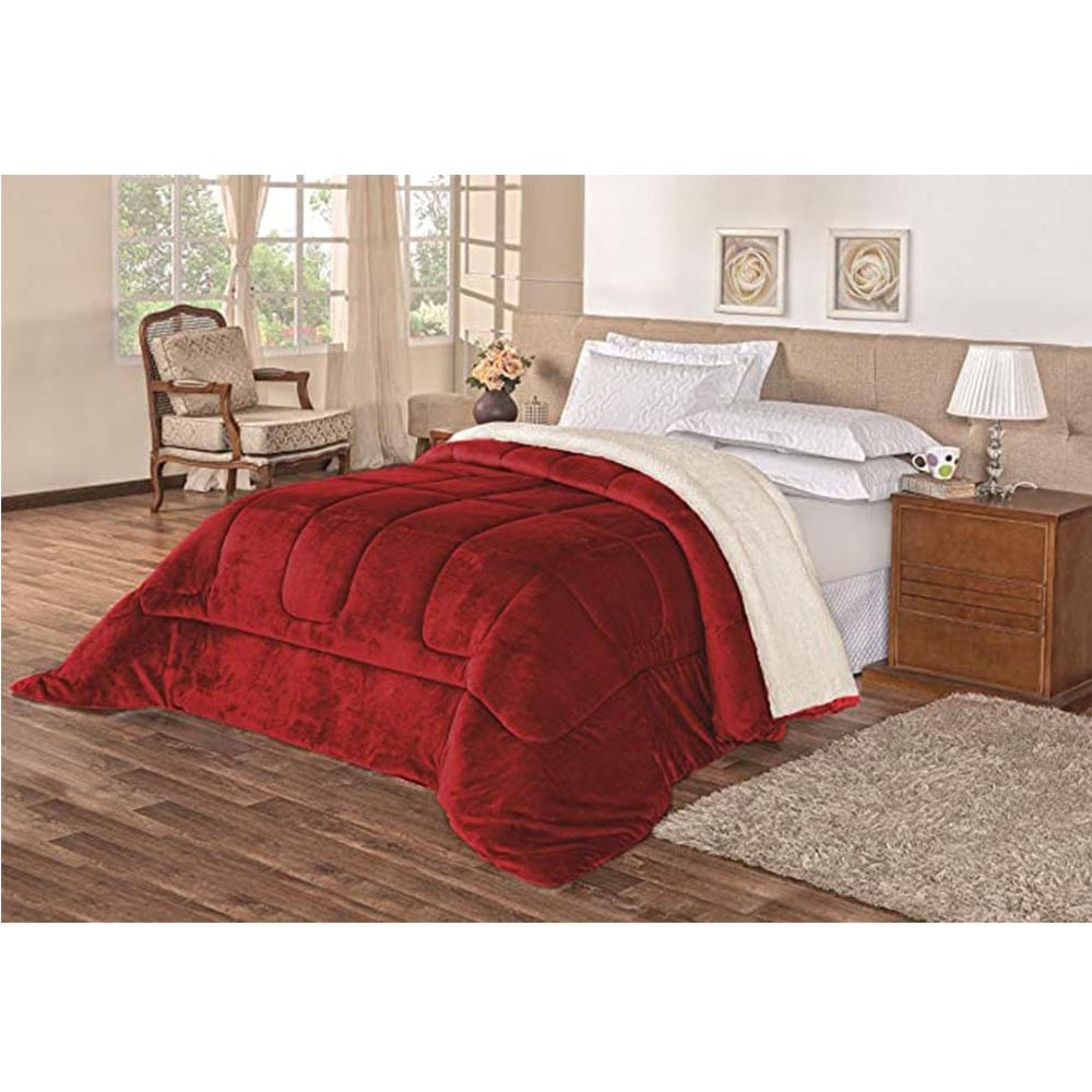 Coberdrom Sherpa Casal 220x240cm Vermelho Paco Milano Sultan