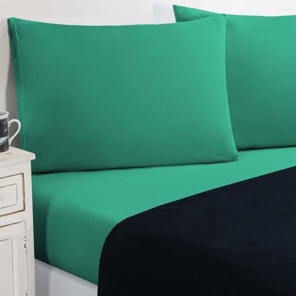 Jogo De Cama Malha Lençol 100% Algodão Gran Moratta 4 Peças Casal - produto com cor Azul Marinho-verde Jade