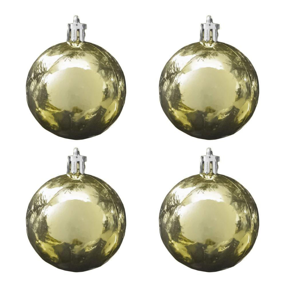 Bola De Natal Dourada Metalizada 5cm - 4 Unidades