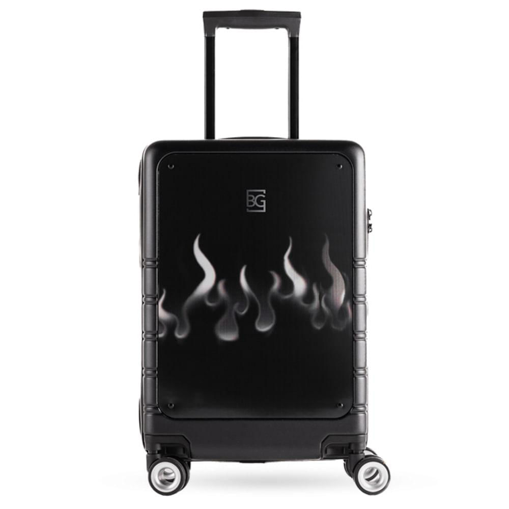 Mala de Bordo 10 Kg Policarbonato 4 Rodas Flame Preta