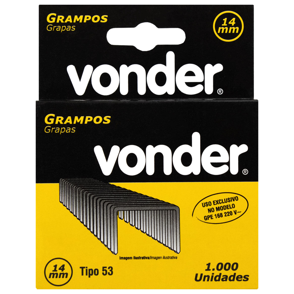 Kit 3000 Grampos 14mm Para Grampeador Elétrico Vonder Gpe168