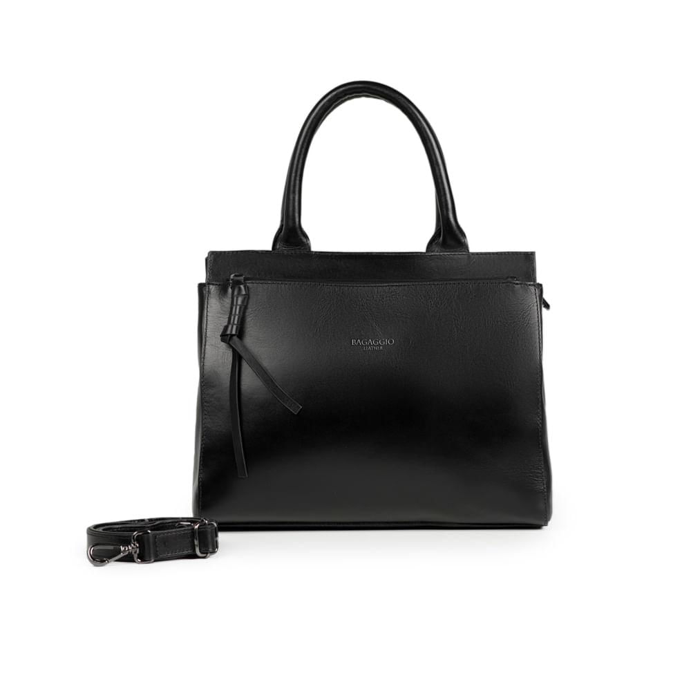 Bolsa de Ombro Feminina de Couro Grande Soft Preta