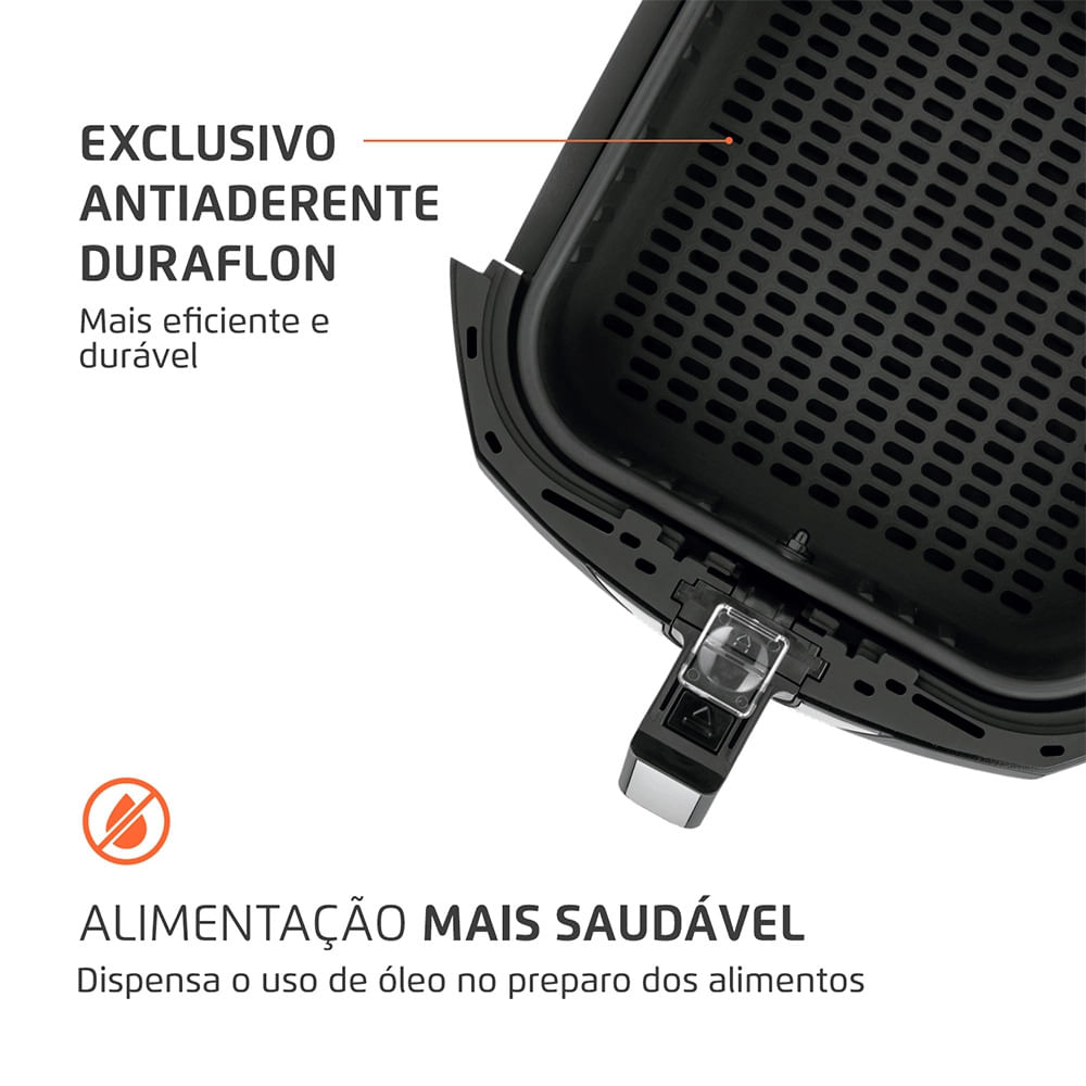 Fritadeira Elétrica Air Fryer Mondial Pratic AFN-60-BI 6L Preta/Inox - 220V