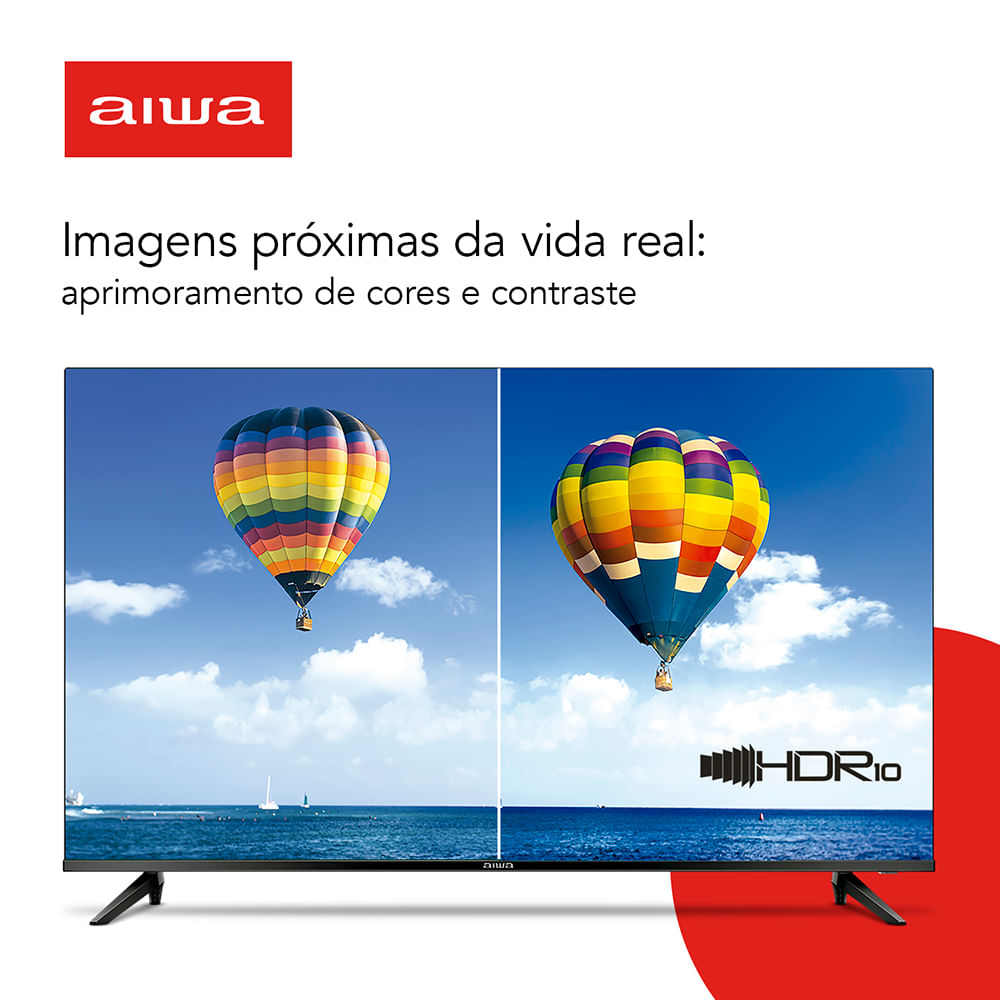 Smart TV 32" Aiwa AWS-TV-32-BL-02-A Borda Ultrafina Dolby Áudio Android - Bivolt