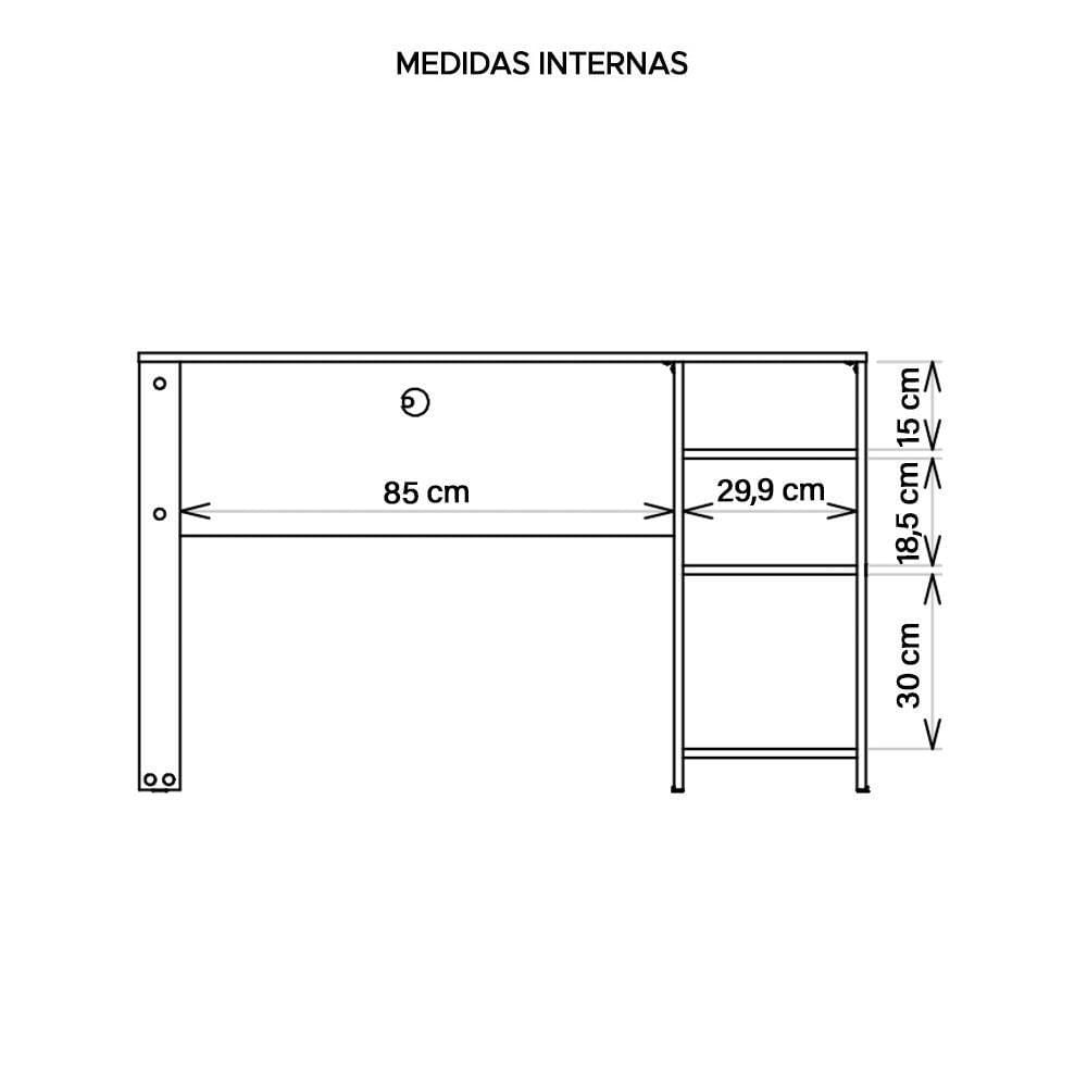 Escrivaninha Mesa Computador Escritório Meta Marrom Caemmun