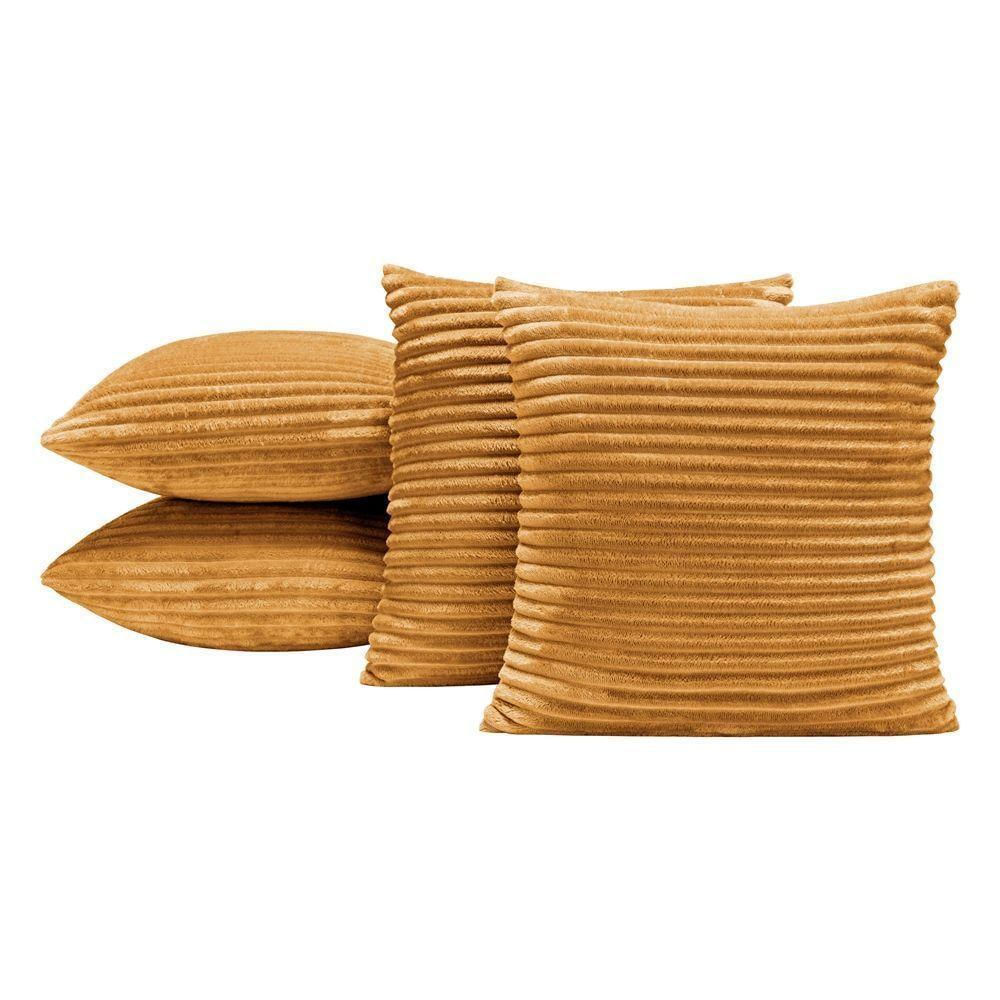 Capas De Almofadas Velvet Bariloche 45x45cm 04 Peças - cor aplicada Mostarda