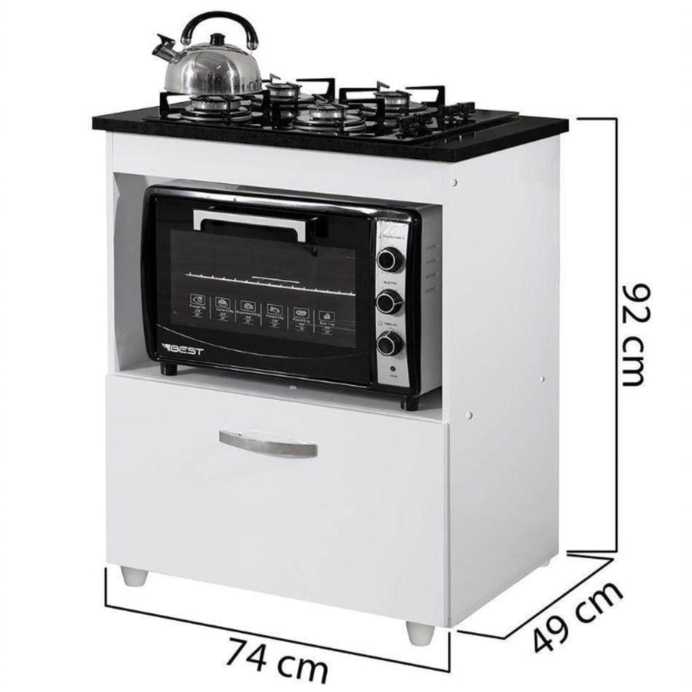 Balcão Para Cooktop Salvia Kaiki Móveis - Branco