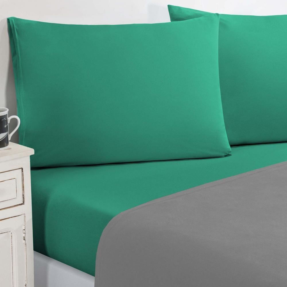 Jogo De Cama Malha Lençol 100% Algodão Gran Moratta 4 Peças King - Cinza-verde Jade - elegância garantida!