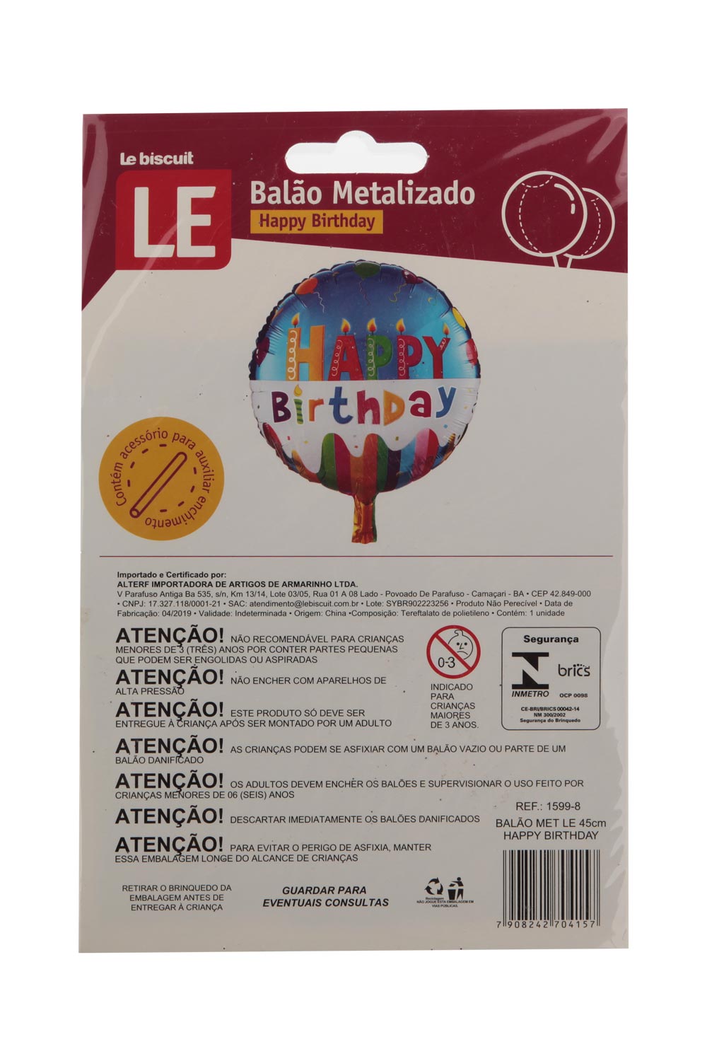 Encontraproduto.com.br - Balão Metalizado Le 45cm Happy Birthday