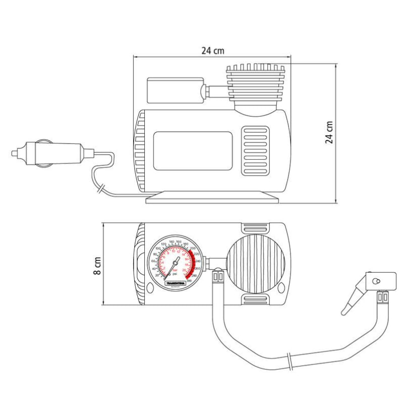 Compressor Ar Portatil 12V - 50W Tramontina