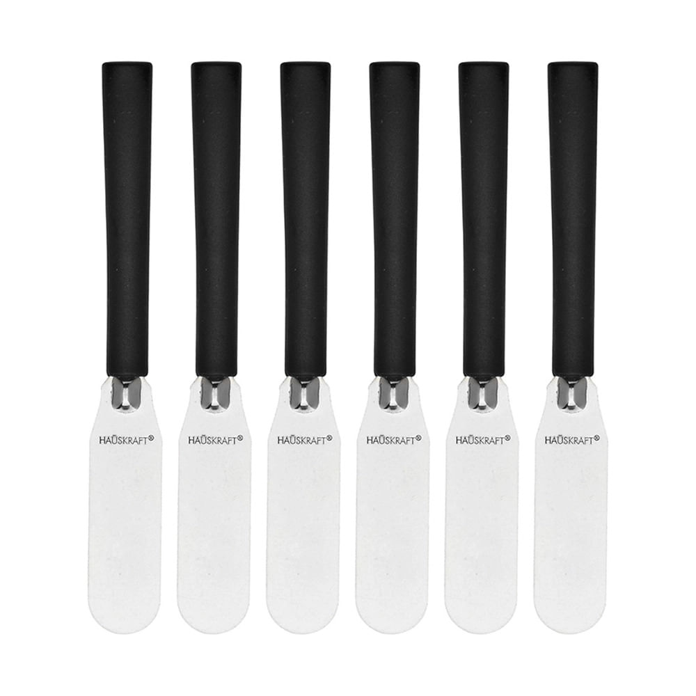 Conjunto de Espátulas de Aço Hauskraft Preto 6 Peças