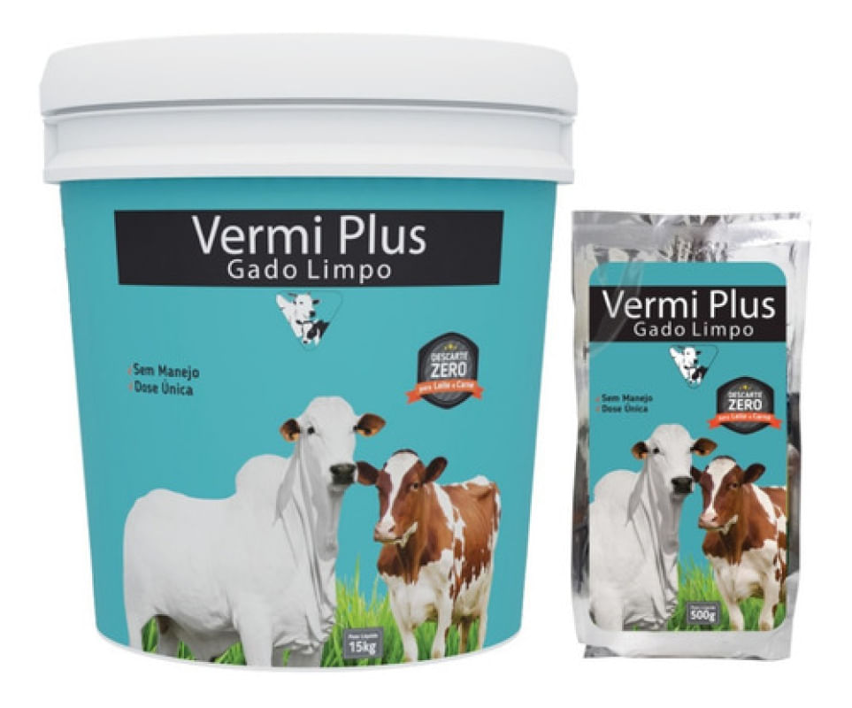 Vermi Plus Gado Limpo 500gr(kit C/ 5 Pacotes 500gr)