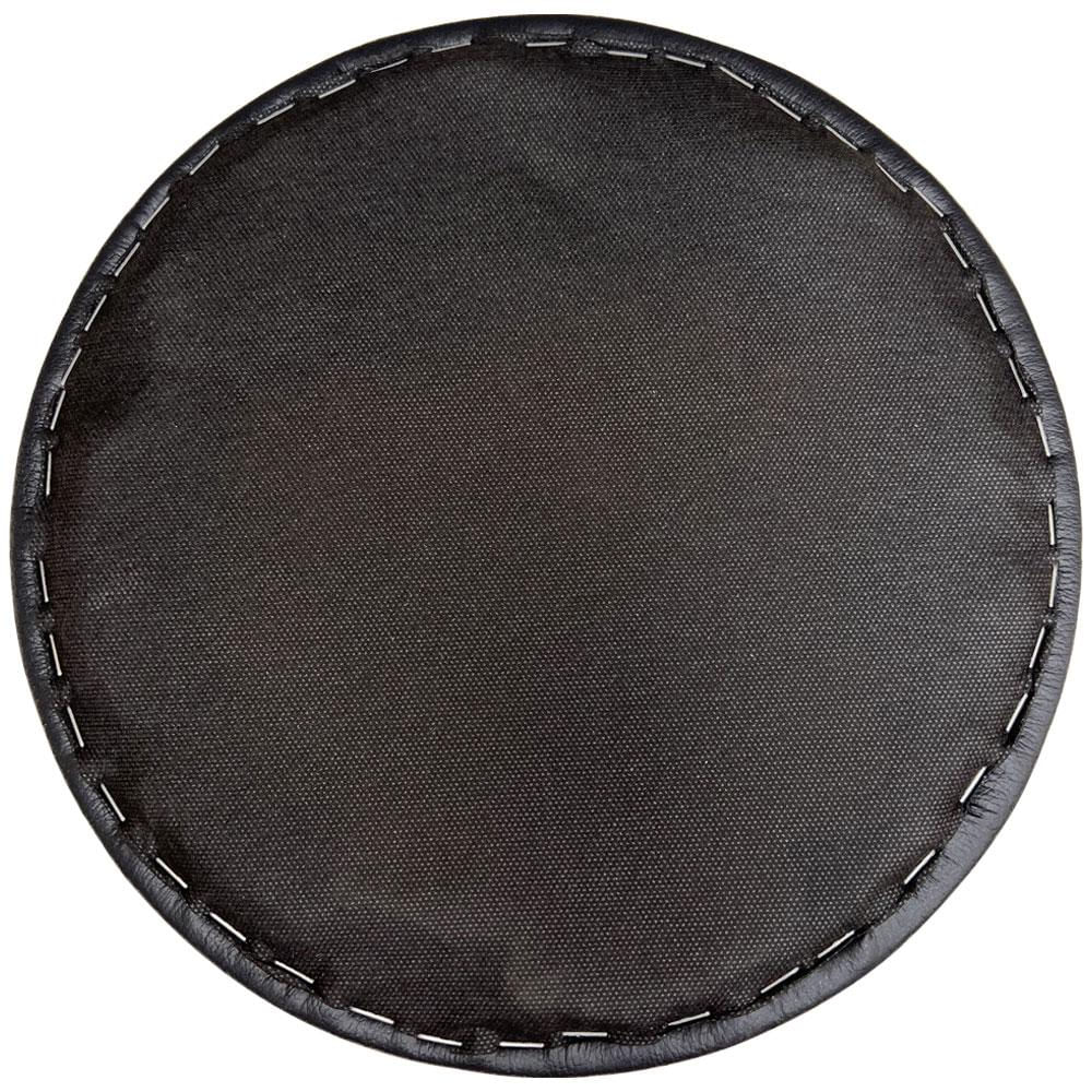 Assento Redondo Banqueta Cadeira Estofados Poltronas H02 Corino Preto 25 cm - Lyam Decor