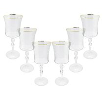 Jogo de taças para água cristal ecológico Bohemia Grace 300ml 6 peças ouro rim
