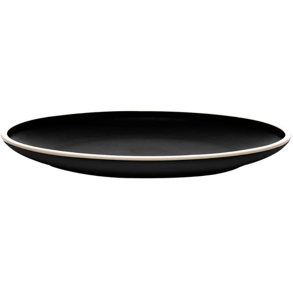 Conjunto 6 Pratos para Lanche Sobremesa Melamina Preto Wolff Class Pratinhos 15cm Mesa Posta