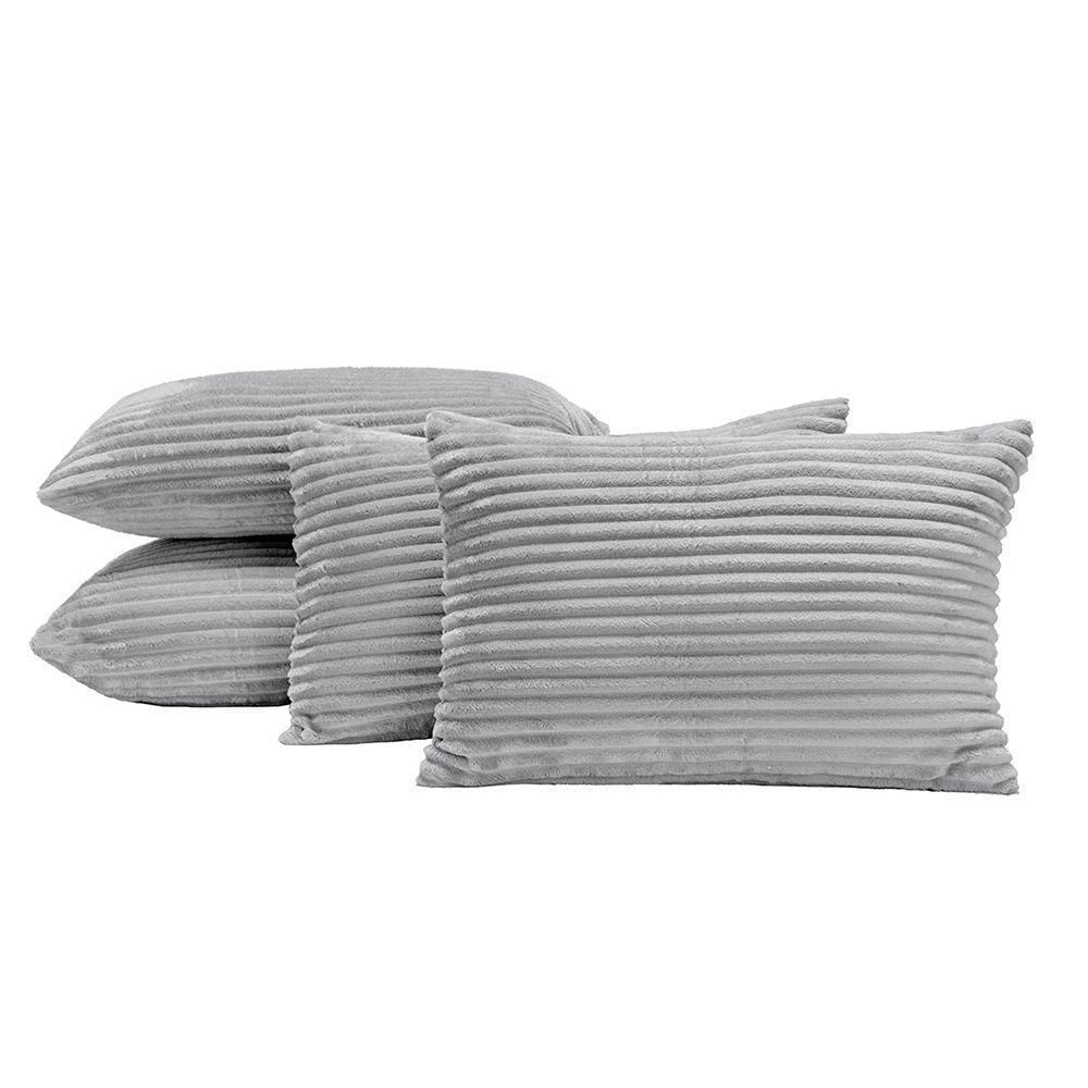 Almofadas Cheias Velvet Bariloche 60x30cm 04 Peças - Cinza