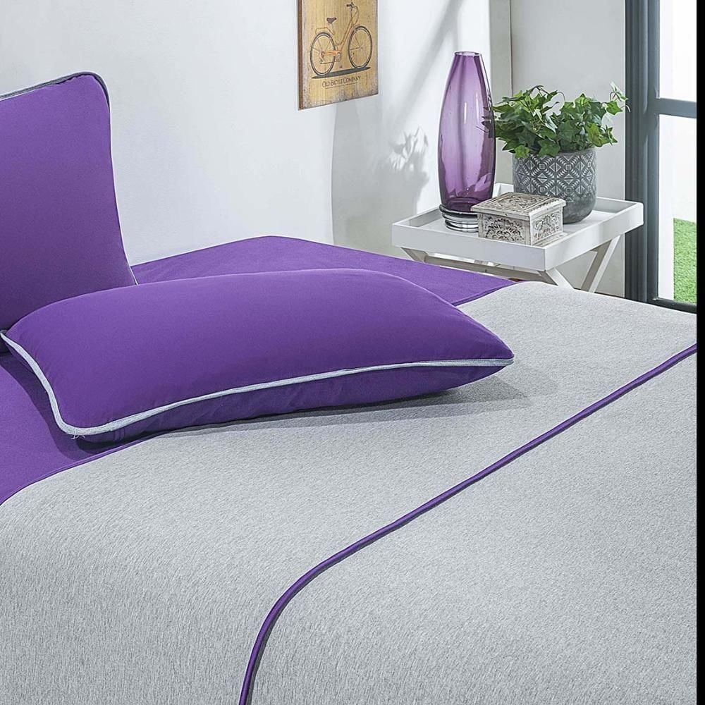 Jogo De Cama Malha Lençol 100% Algodão Urbano 3 Peças Solteiro - Roxo-mescla - Qualidade Superior