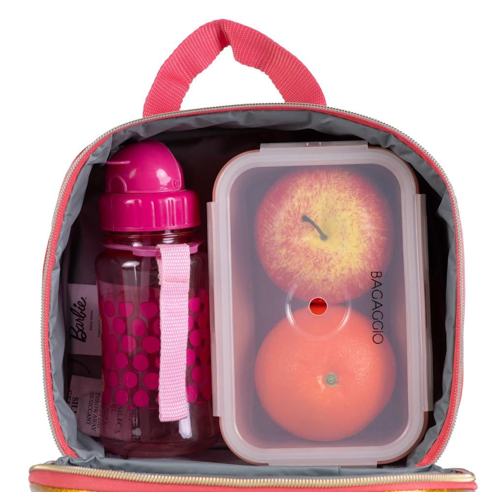 Lancheira Escolar Infantil Feminina Barbie Premium Rosa