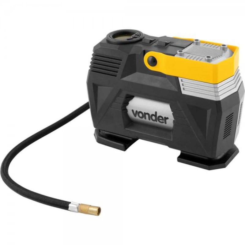 Compressor de Ar Automotivo 12V Vonder CAV 120 Mini Compressor Portátil Com 3 Bicos Encher Pneu Bola Boia