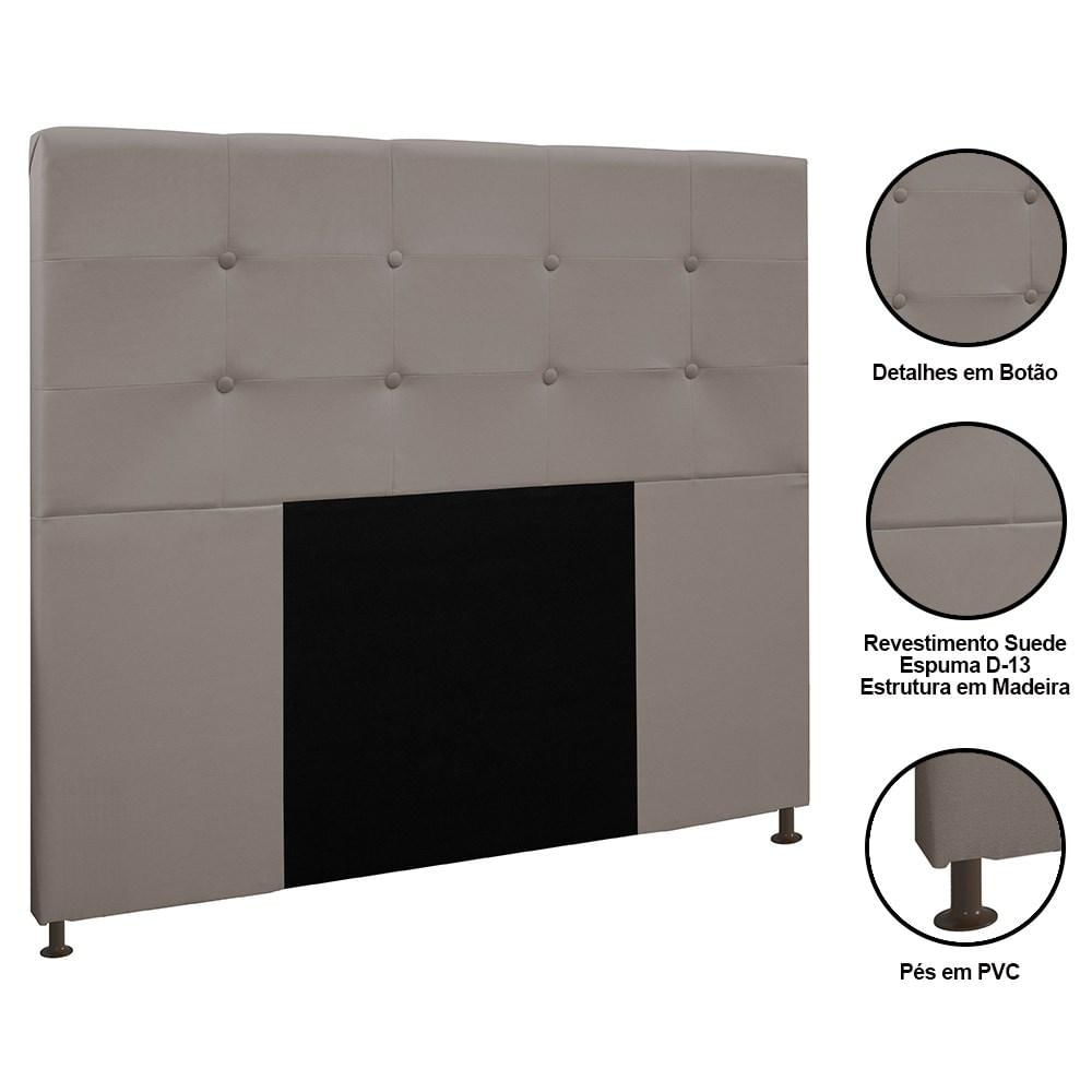 Cabeceira Cama Box Casal Queen 160cm Safira Suede I02 Bege - Mpozenato