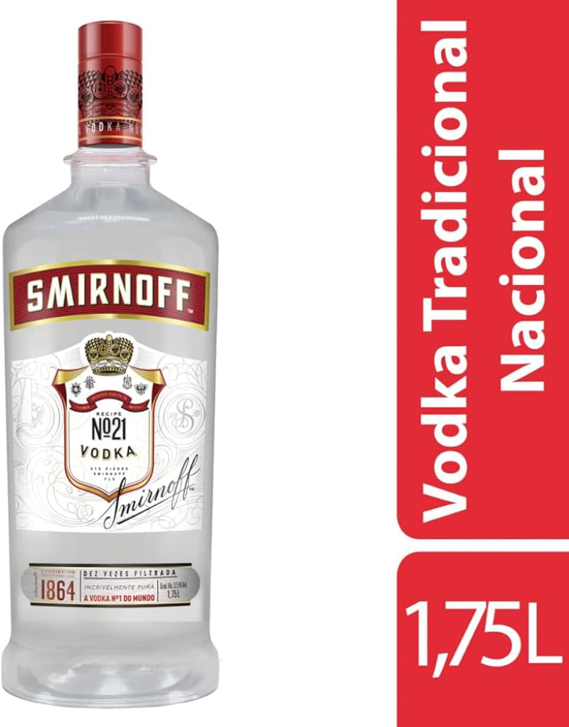 Vodka Smirnoff Red Garrafa 1,75L