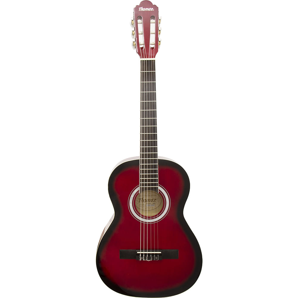Violão Acústico Infantil de Nylon para Destros com Tensor TCG 360 Vermelho Thomaz