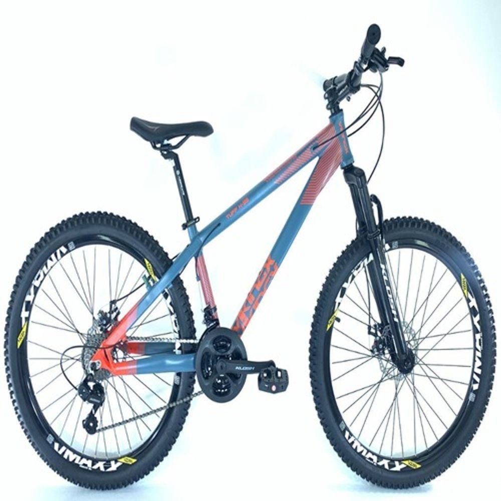 Bicicleta Vikingx Aro 26 X-35 Vmaxx Câmbios Shimanos 21v Azul E Laranja