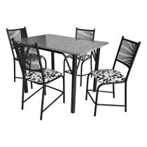 Mesa de Jantar Retangular Famais Noruega com 4 Cadeiras