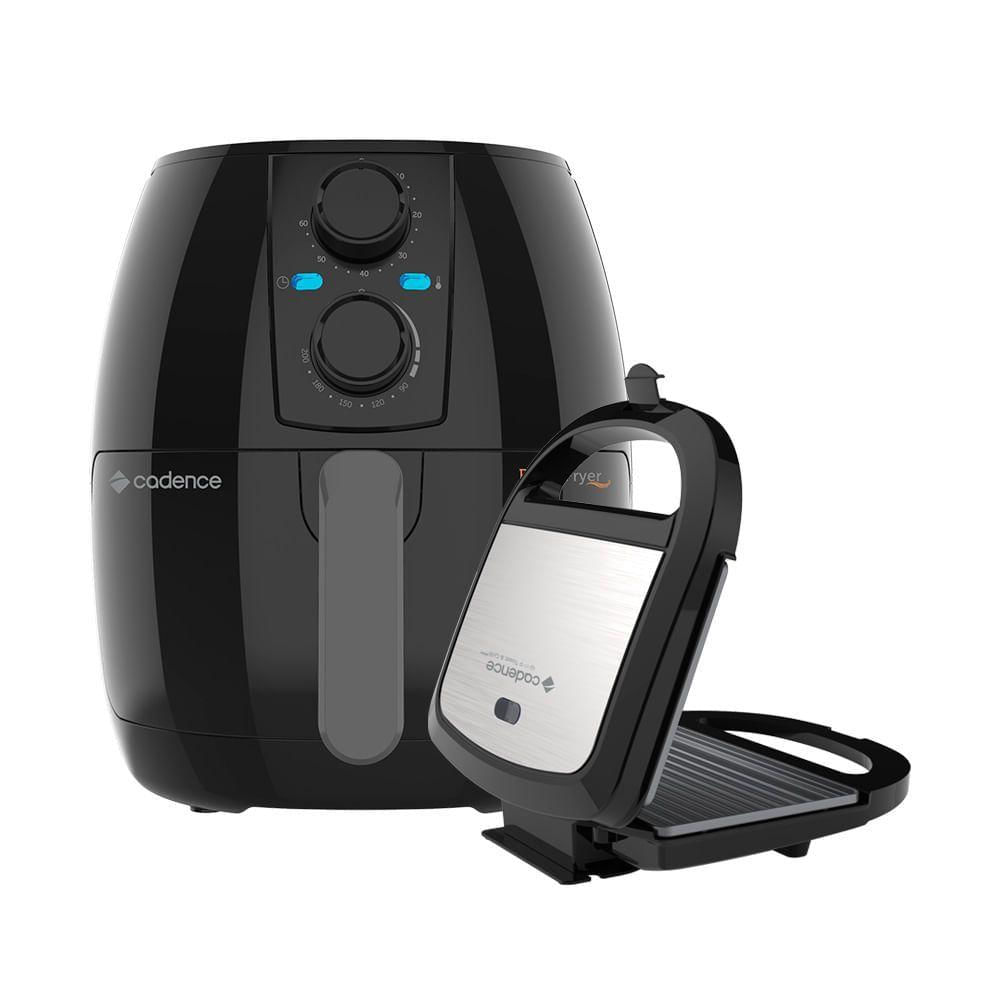 Kit Fritadeira 3L Cadence E Sanduicheira Prime Inox 110V
