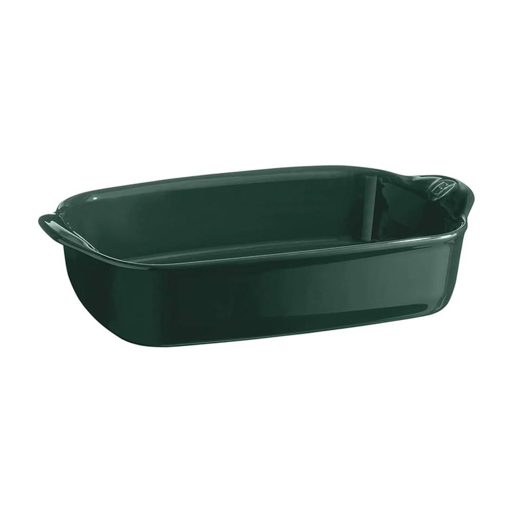 Travessa retangular em cerâmica Emile Henry 29x19cm verde