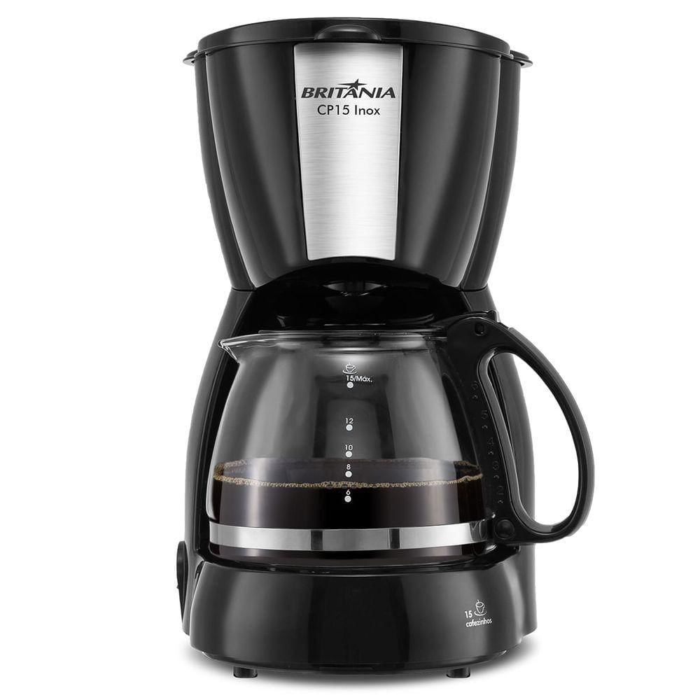 Cafeteira Britânia CP15 Vidro Preto Com Inox 110V