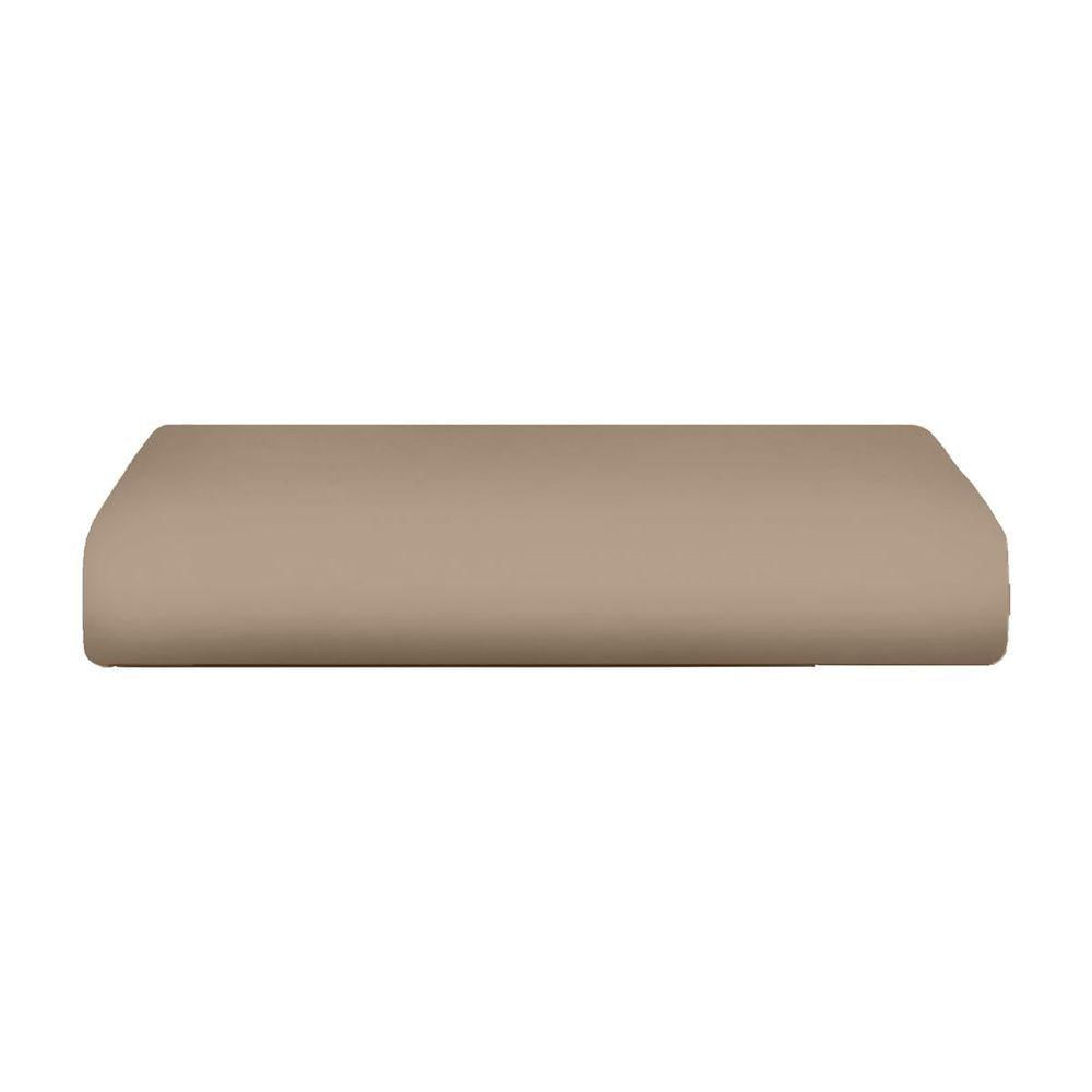 Lençol De Malha King Com Elástico 100% Algodão - Linha Casa - Bege