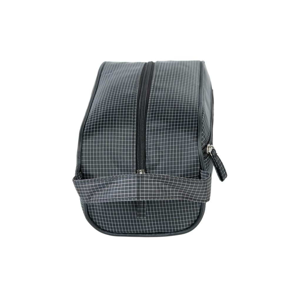 Necessaire Bagaggio Quadriculada com Alça Lateral Preta