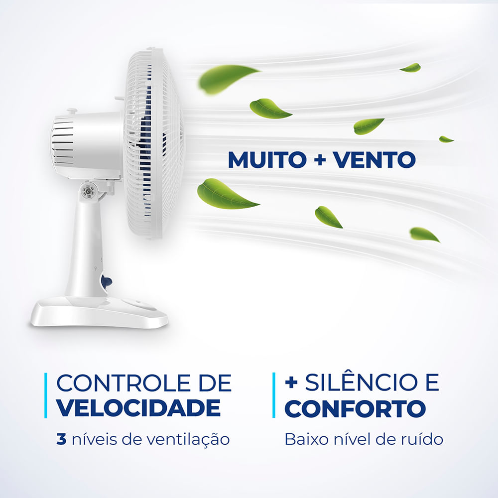 Ventilador de Mesa Mondial 6 Pás Super Power Branco VSP-30-W - 30cm 220V