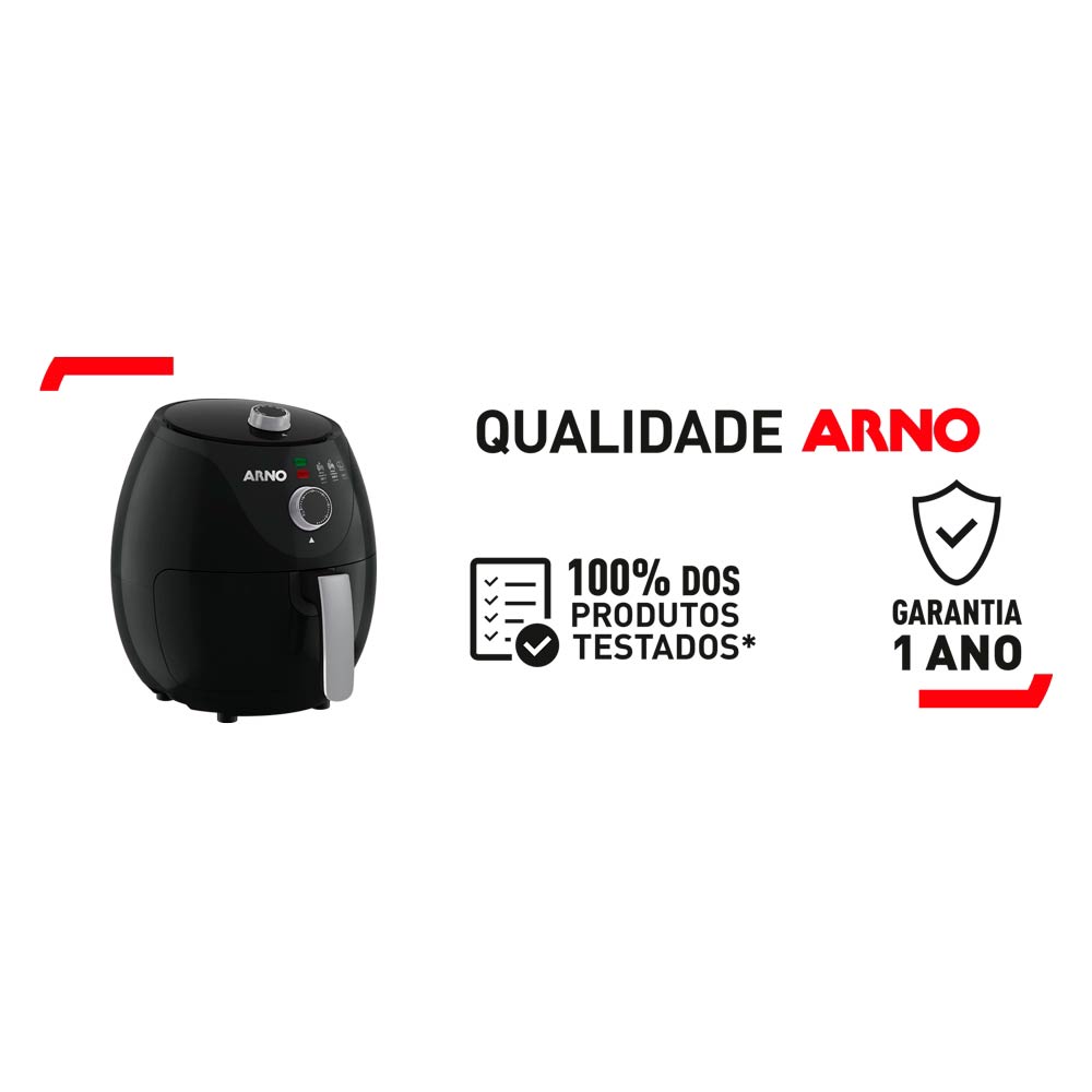 Fritadeira Elétrica Air Fryer Arno Easy Fry EZFP 3,2L Preta - 127V