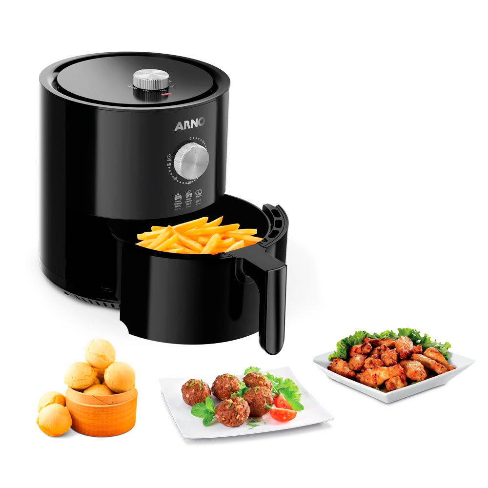 Fritadeira Elétrica Air Fryer Arno Airfry Ultra UFRP 4,2L Preta - 127V