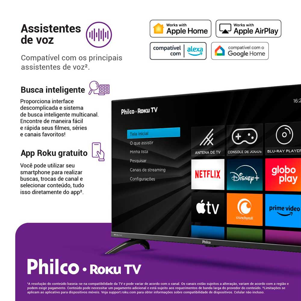 TV LED 32 PHILCO PTV32G7PR2CGB SMART ROKU DOLBY AUDIo