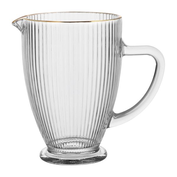 Jarra de Vidro Canelado Cazza Celebre Dourada 1,35L