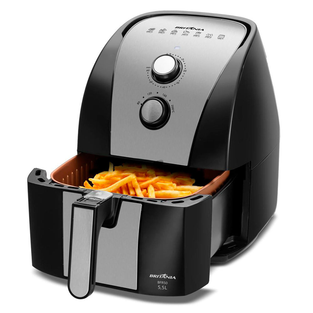 Fritadeira Elétrica Air Fryer Britania BFR51 5,5L Preta - 127V
