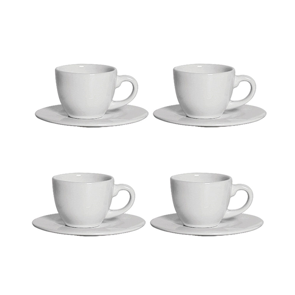 Conjunto de Xícaras de Café Scalla em Cerâmica 4 Peças 100ml